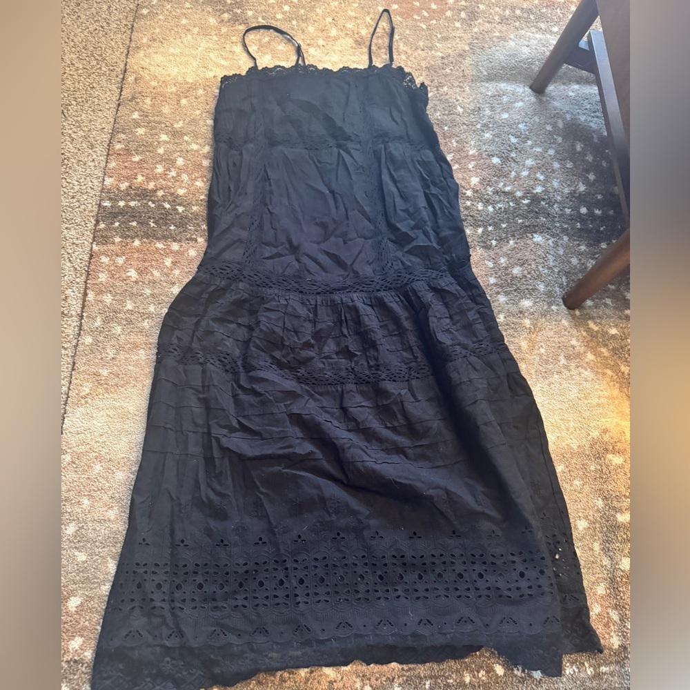 Free People Black Lace Midi Dress